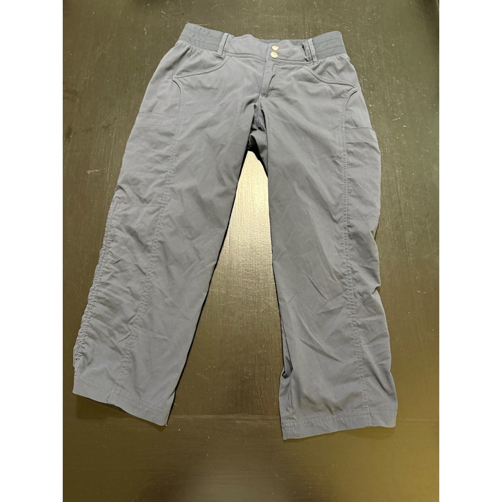 Title Nine Clamber Pants Womens 8 Blue ruched Hiking Cargo Crop Trousers